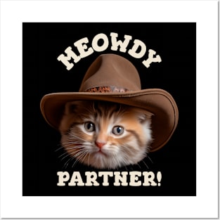 Cute Cowboy Cat Posters and Art